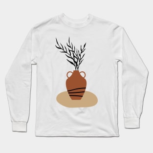 Minimal Modern  Terraccota  Pottery Abstract Shape  Design Long Sleeve T-Shirt